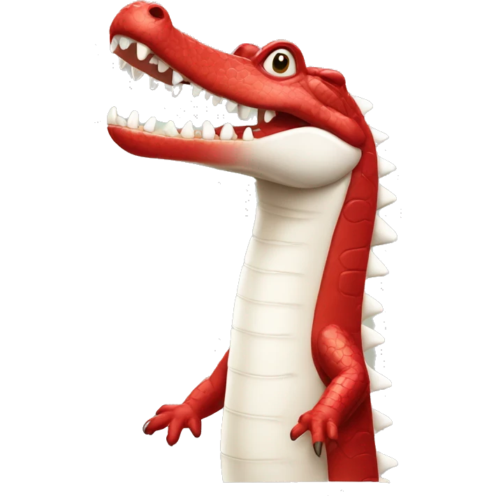 red and white crocodile emoji