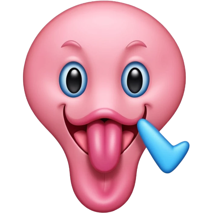 tongue out with a blue tick on it emoji