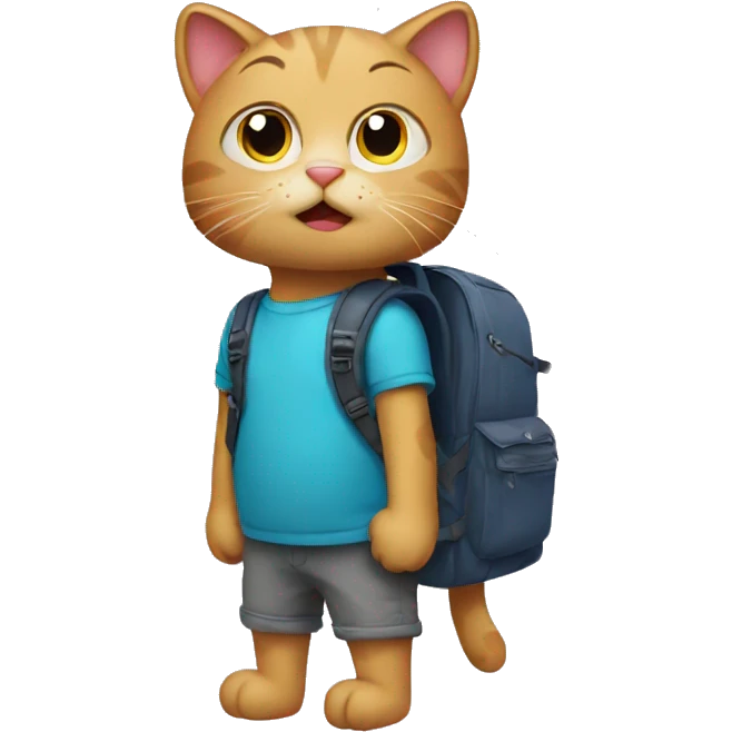 cat wearing a backpack  emoji