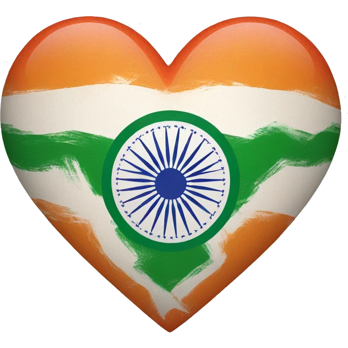 heart with indian flag pattern emoji