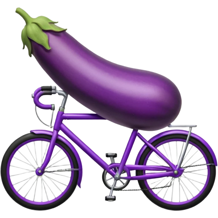 Eggplant on bike emoji