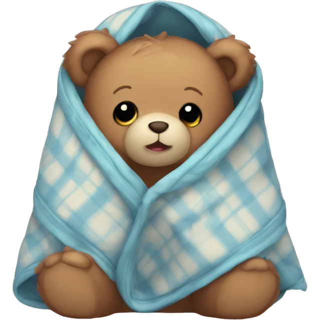  cute teddy bear cozy in blanket emoji