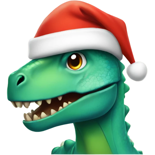 Dinosaur in santa hat emoji