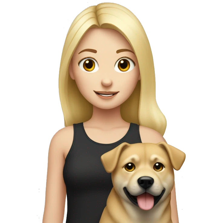 Blonde girl with black jindo dog emoji