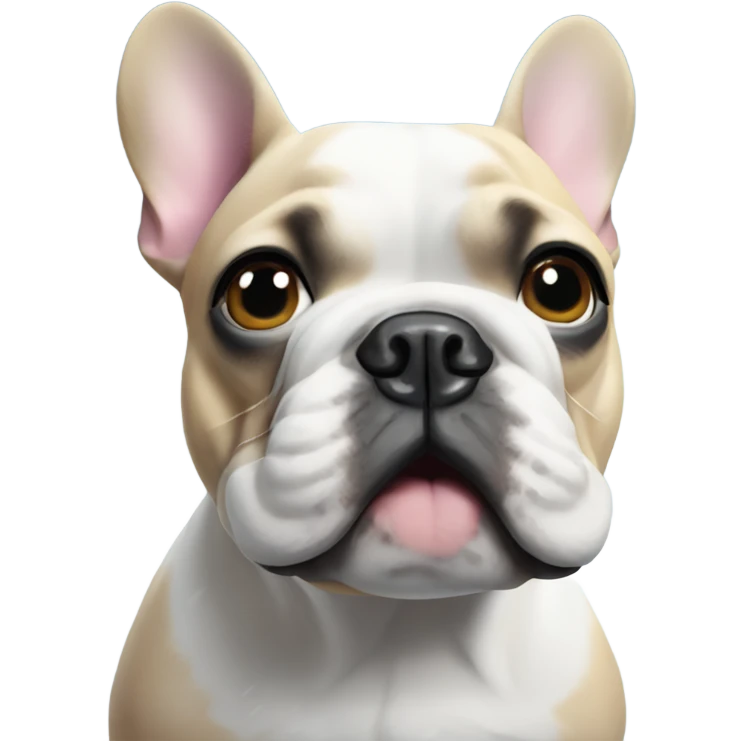 French bulldog with head peeping out of 2 feet of snow emoji