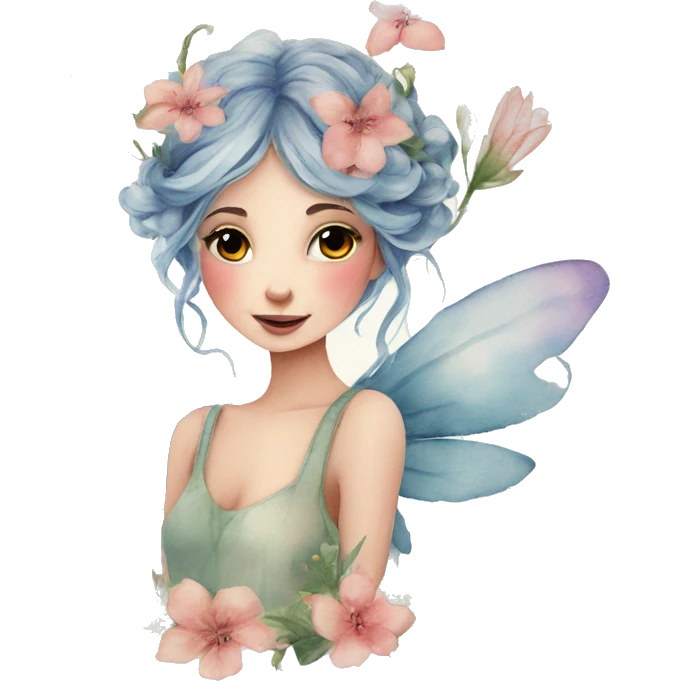 Watercolor fairy floral feminine  emoji