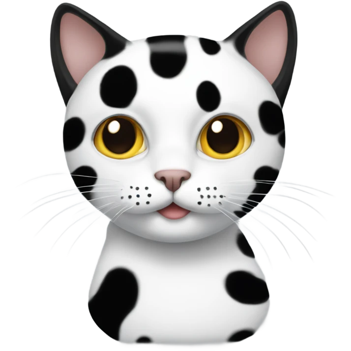 Cat with black and white spots emoji