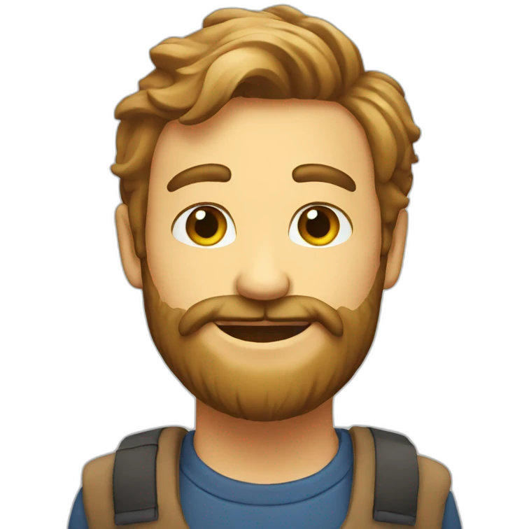 beard face happy intelligent  Face emoji