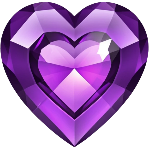 A purple gem heart with black center emoji