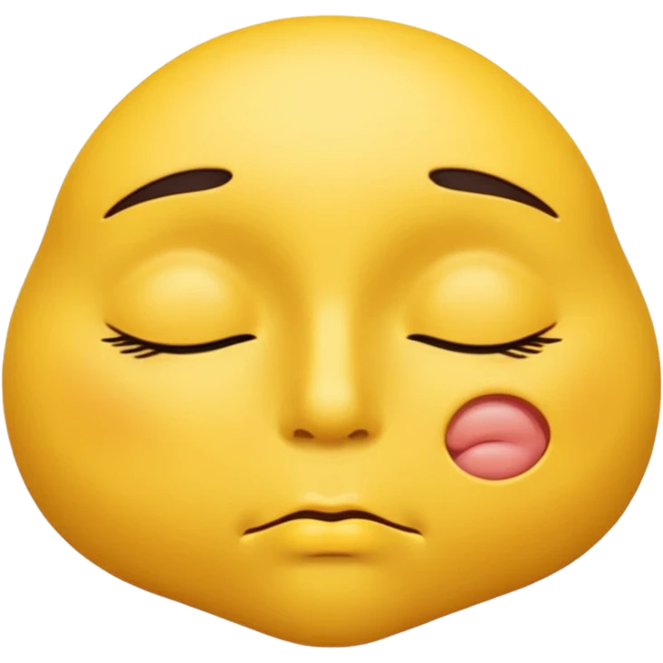 puckering lips with eyes closed tightly. yellow face emoji