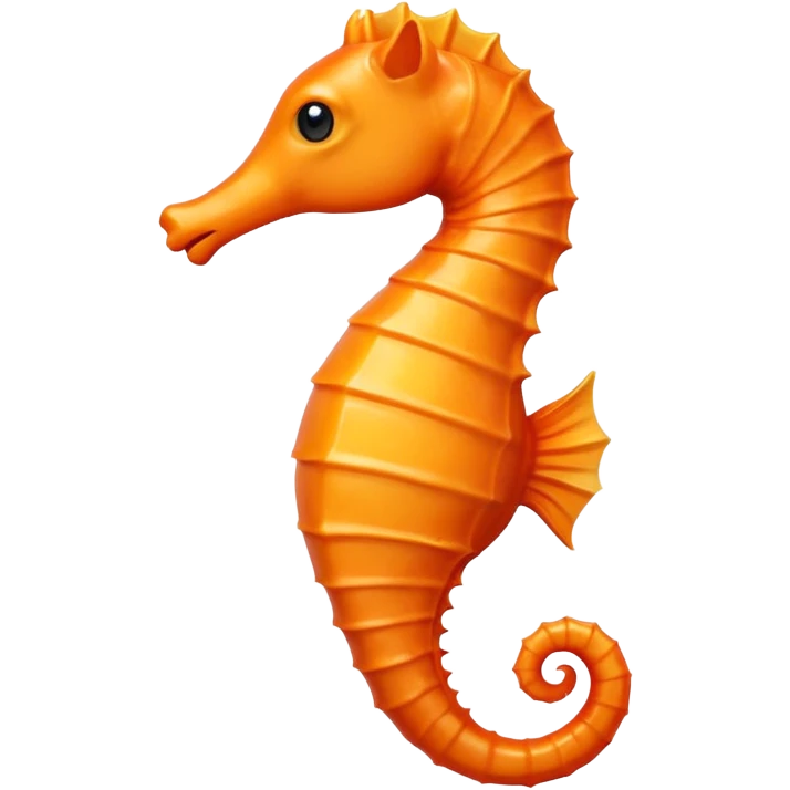 orange seahorse facing left with simple expression emoji