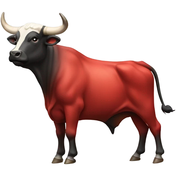 Bull that is the color red emoji