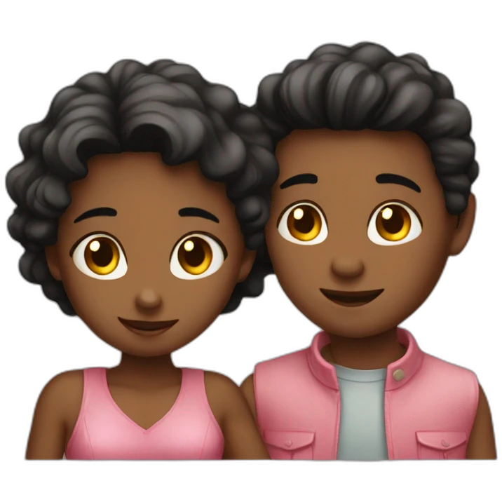 girl and boy secret love emoji