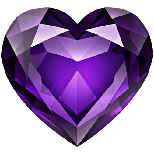 Black crystal heart dark purple emoji