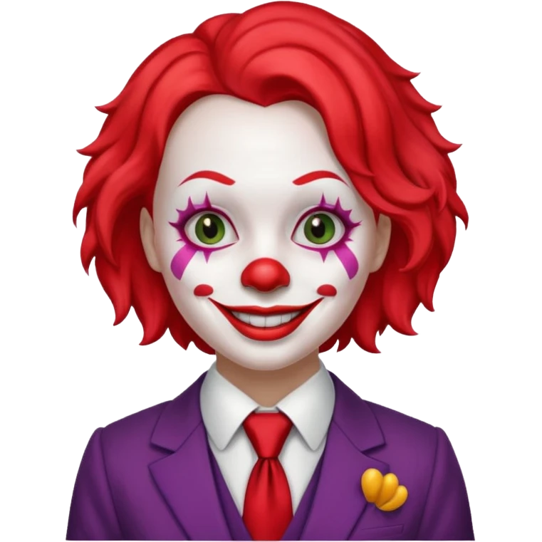 female Clown with a tie and suit emoji