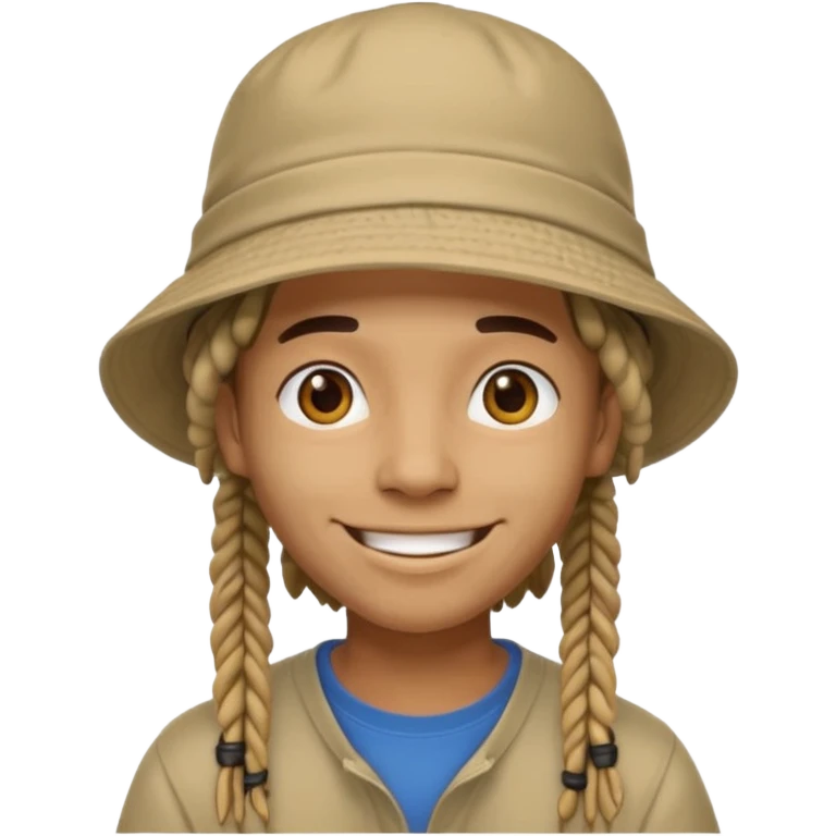 dreadlocks Street artist with bucket hat emoji