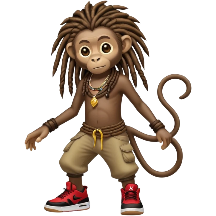 Monkey with dreads and Jordan 4s emoji