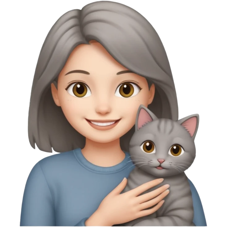 دختر با‌گربه emoji
