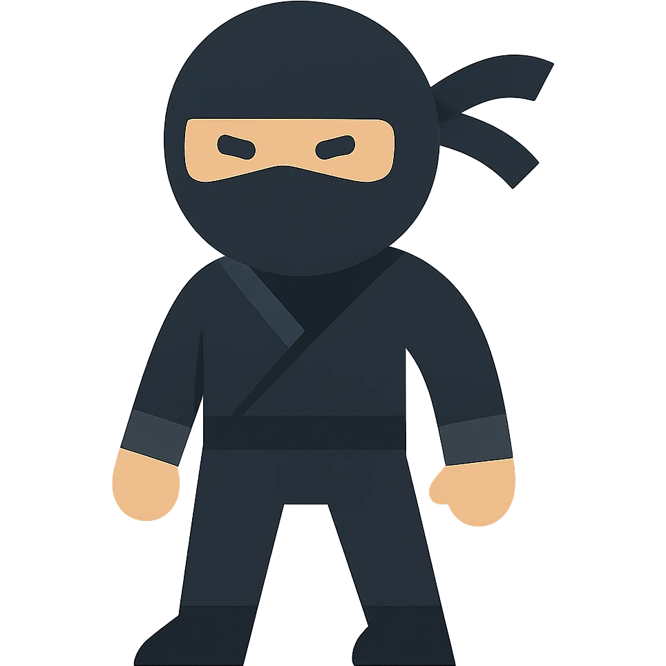 flat design style masked ninja emoji