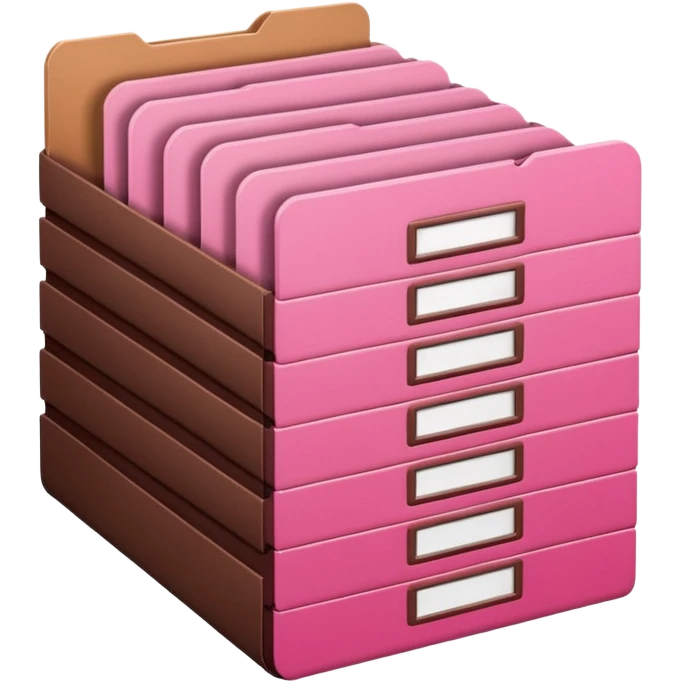 pink and brown files pile emoji