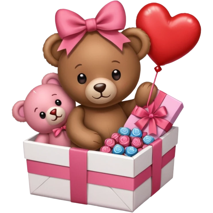 Gift hamper with love emoji