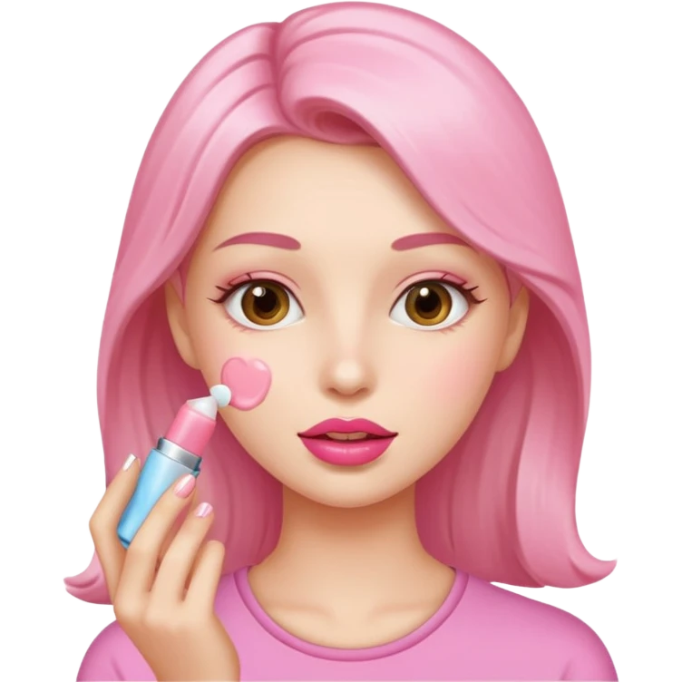 A gorgeous women applying lipbalm  emoji