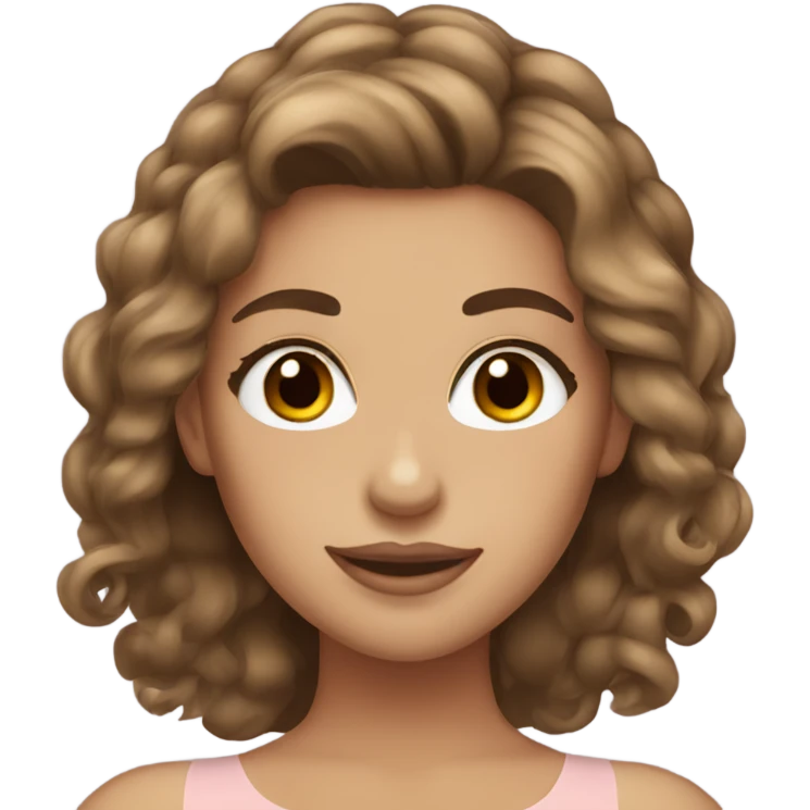tan brown hair long eyelashes ballerina emoji