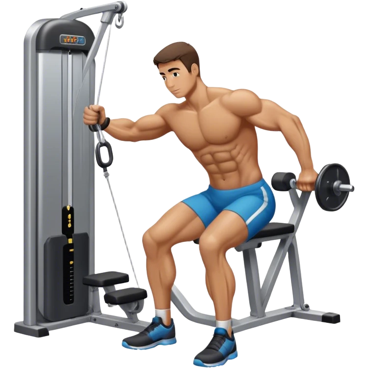 side-view man cable-machine tricep-pushdown emoji