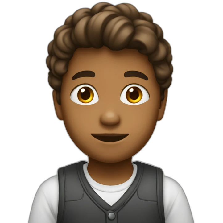 un enfant developpeur brun emoji