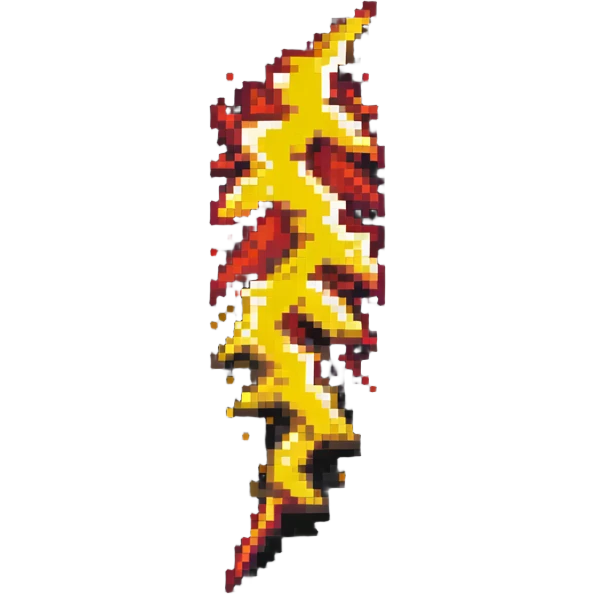 lightning bolt with yellow-red gradient emoji