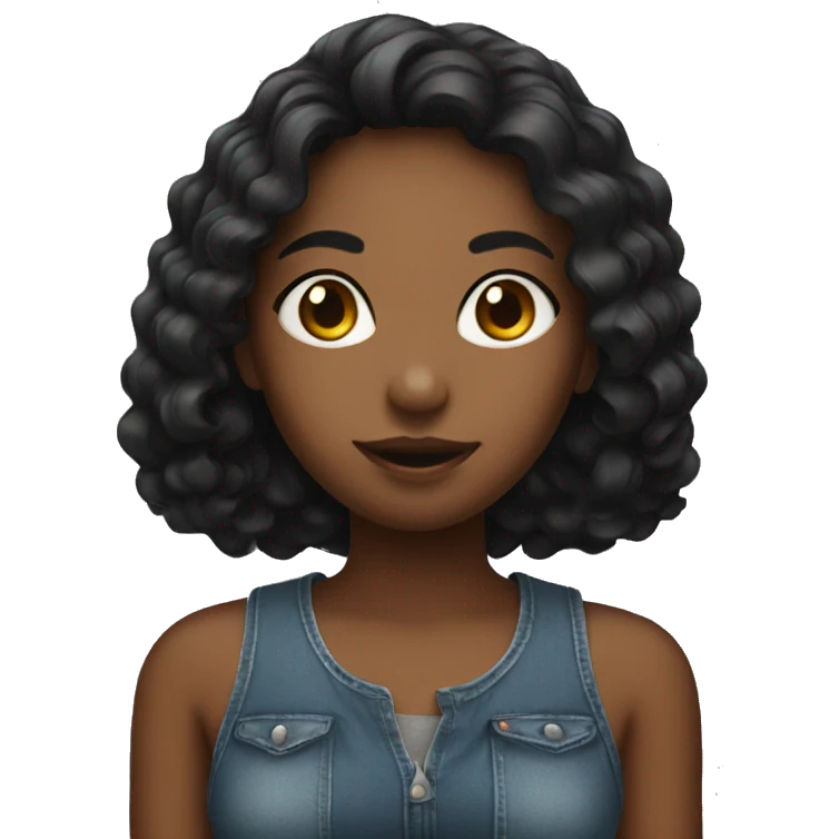 A girl black drink emoji