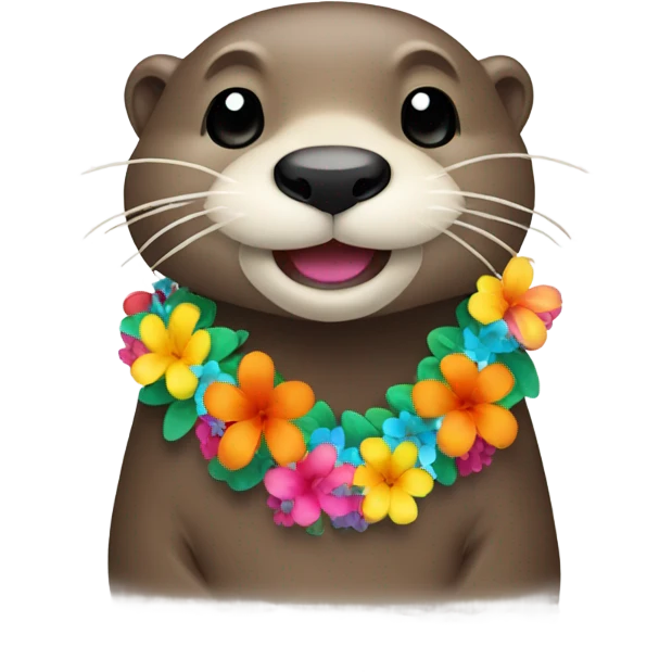 Otter wearing a lei emoji