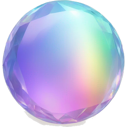 Iridescent pastel Rainbow crystal sphere emoji