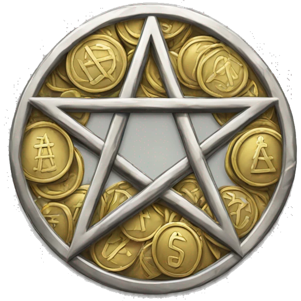 pentacle made of coins emoji