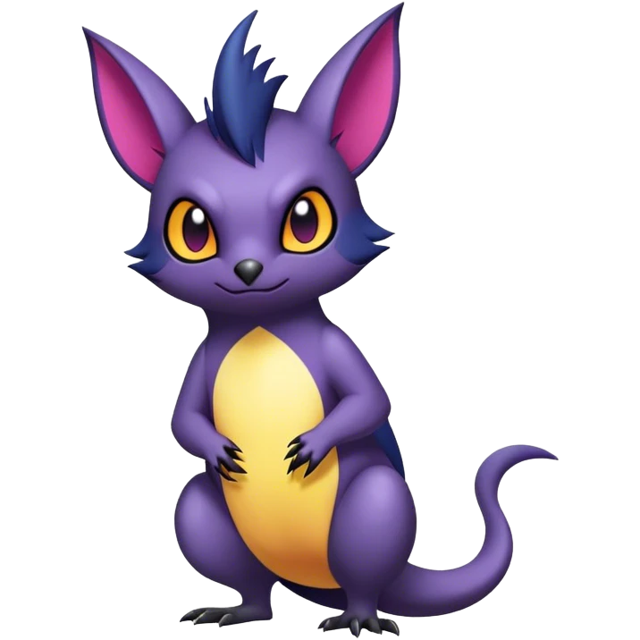 Cool cute edgy kawaii Quilava-Noibat-animal-creature-hybrid full body emoji