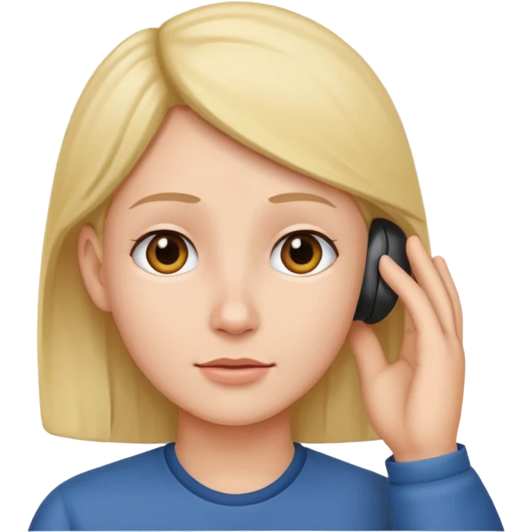 listening with hand by ear emoji
