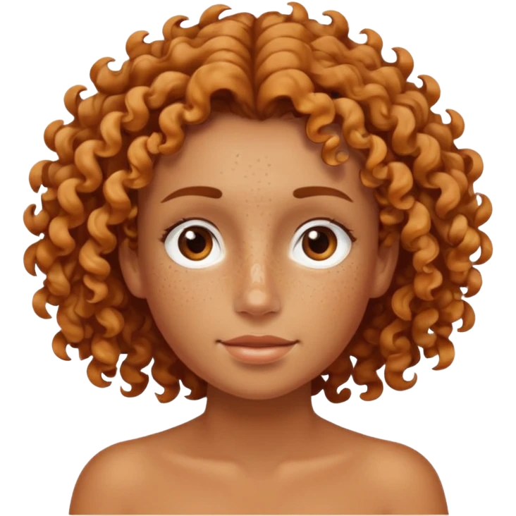 Tanned face with sea-salt curls and a freckled nose emoji