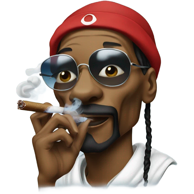 Snoop dogg in a crip outfit smoking cigar emoji
