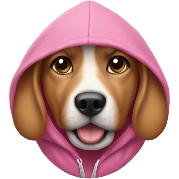 a dog that has a pink hoodie on it emoji