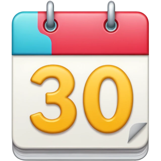 CALENDAR EMOJIS WITH NUMBER 30 emoji