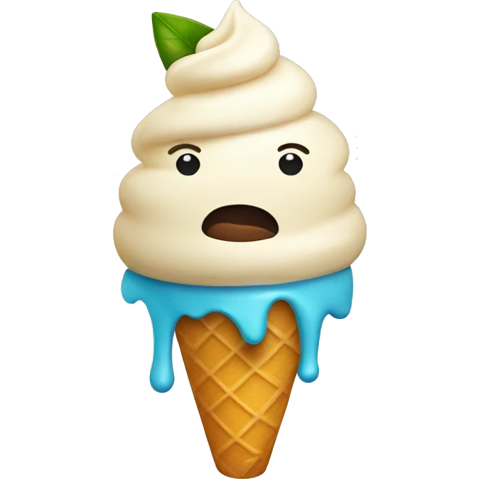 Ice cream wearing a mango emoji