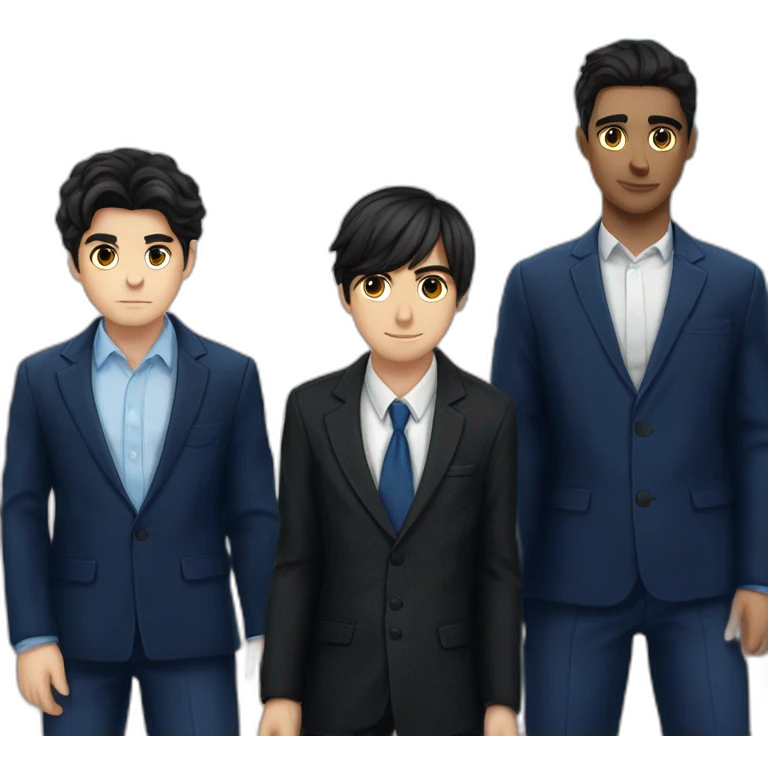 three boys in formal suits emoji