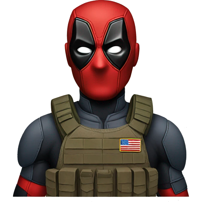 Deadpool as a USA soldier emoji