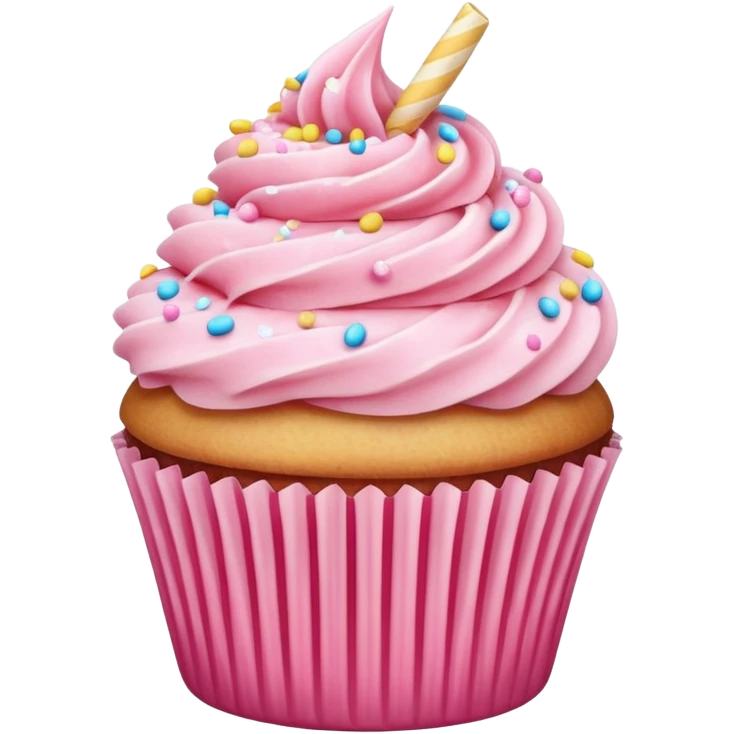 Cupcake with pink icing emoji