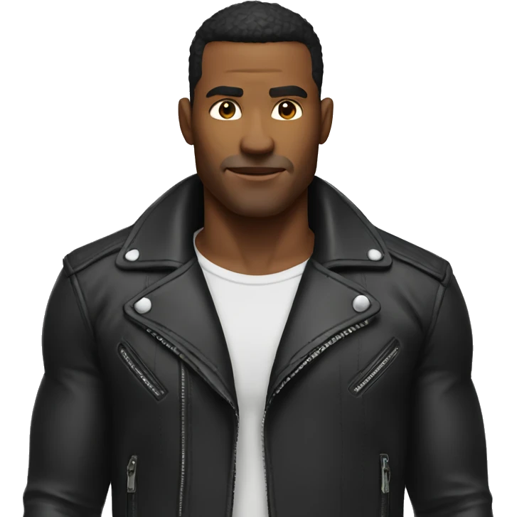 Muscular man in biker jacket  emoji