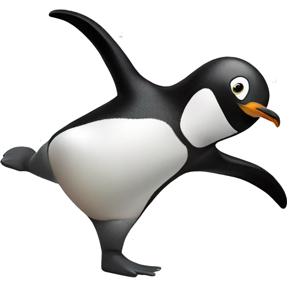 Penguin doing a cartwheel emoji
