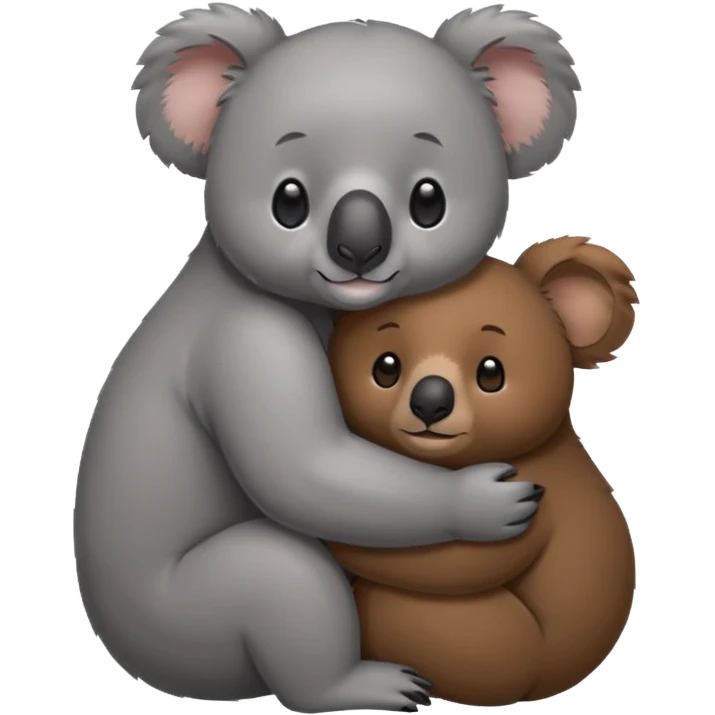Koala cuddles with bear emoji