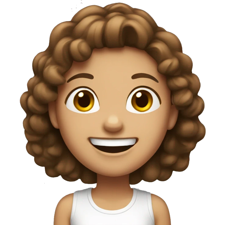 girl with brown hair laughing emoji
