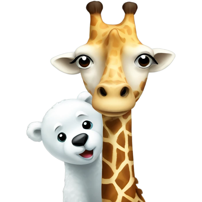 Giraffe with polar bear emoji