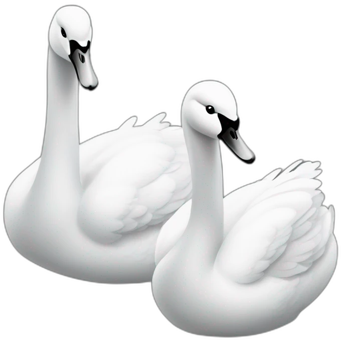 Dos cisnes blanco y negro emoji